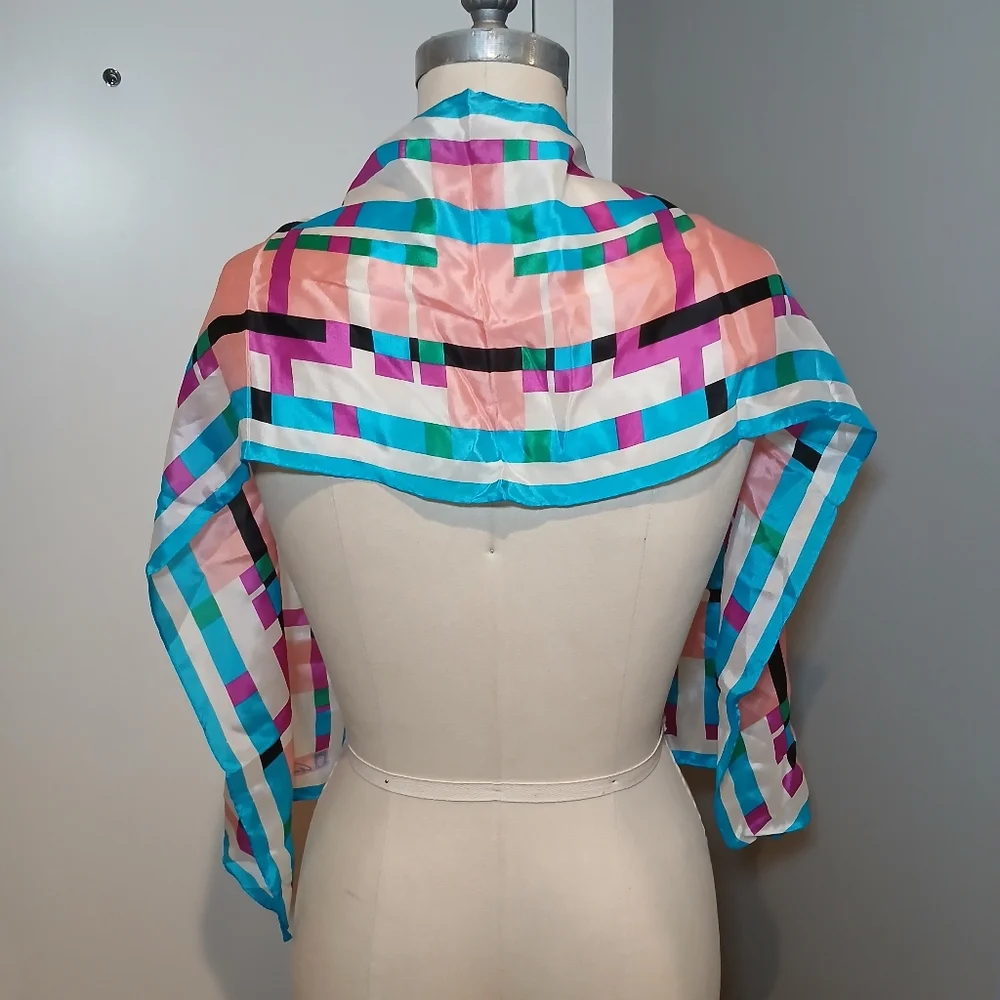 Vintage Anne Klein Multicolor Silk Scarf
